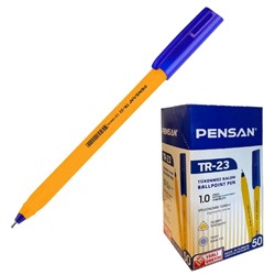 Ручка шариковая, масляная, Pensan ТR-23, узел-игла 1.0 мм, трёхгранная, синяя