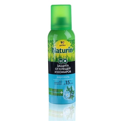 Аэрозоль от клещей и комаров "Gardex Naturin", флакон, 100 мл