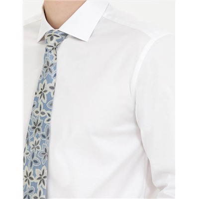Белый бывший Slim Fit Классическая рубашка с длинным рукавом