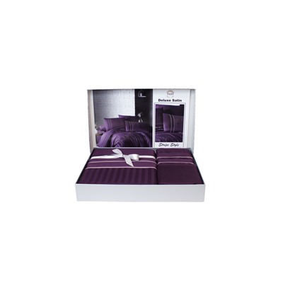 Постельное белье КАРВЕН сатин Де Люкс N044 Stripe Style Purple
