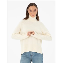 Ekru Regula Fit Fisher Yok Wool Sweater