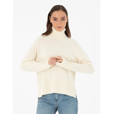 Ekru Regula Fit Fisher Yok Wool Sweater