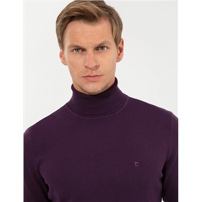 Purple Slim Fit Fisherman воротник базовый трикотажный свитер