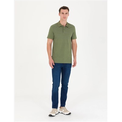Хаки Slim Fit Polo Yaka T -Fork