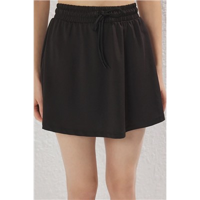Черный 2 слой короткие короткие спортивные юбки THMSS25SR00000