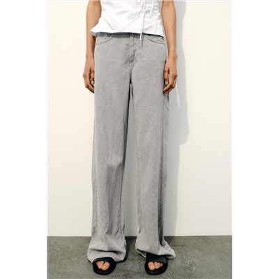 PANTALÓN FLUIDO ANCHO EFECTO DENIM