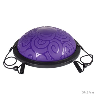 Полусфера балансировочная BOSU 58см Woohooo Curls эспандер, насос/ фиолетовый/ B58Cu-V/уп 5/