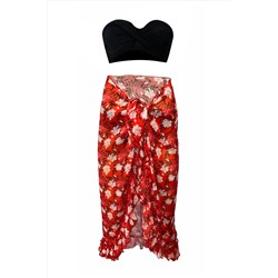 Парео с оборками Ashley Red Pattern