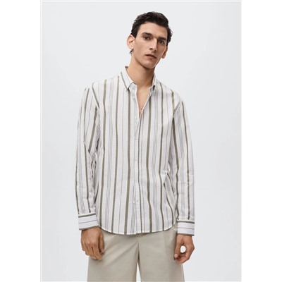 Camisa seersucker rayas -  Hombre | MANGO OUTLET España