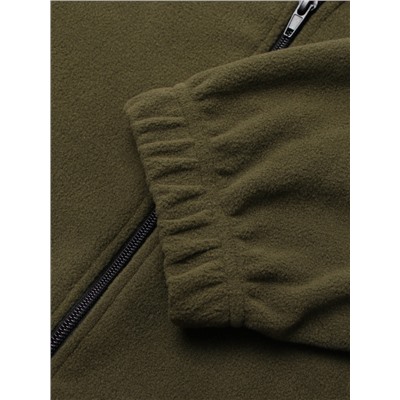 Толстовка флисовая для девочки MINAKU: Fleece Soft, цвет хаки, рост 164 см