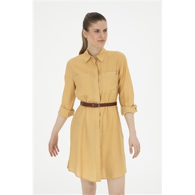 Женщина шафрановое поло Yaka Woven Dress Woven Dress Surprise Discount в корзине