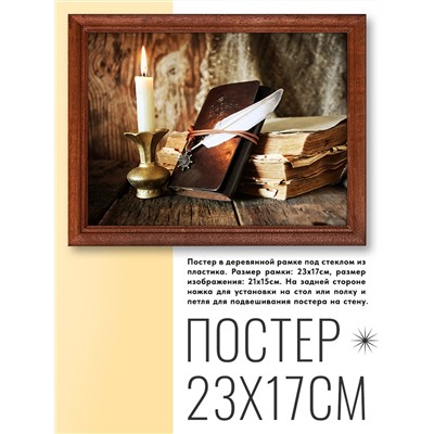 POSG-0030 Постер в рамке 23x17см Старые книги