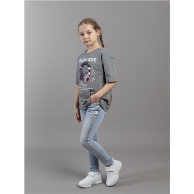 HSJG 64057-23K Футболка для девочки,серый
