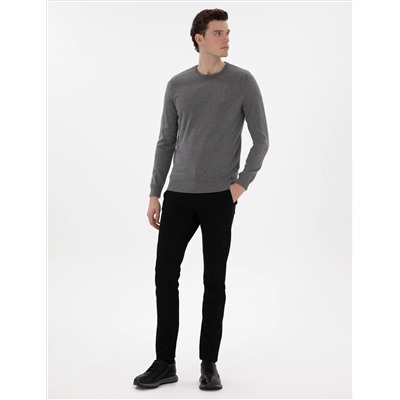 Серый меландж Slim Fit Bicycle воротник основной трикотаж казах