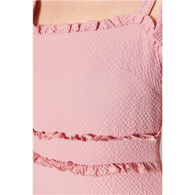 Мини-платье с рюшами Dusty Rose TWOSS23EL00914