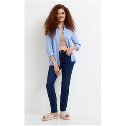 Джинсы утепленные женские Slim Fit F122-0126W d.blue