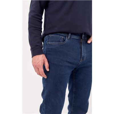 Джинсы утепл F421-0151W d.blue