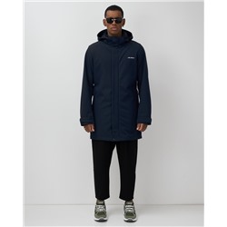 Парка спортивная мужская с капюшоном softshell темно-синего цвета 9565TS