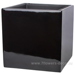 Кашпо полистоун Nobilis Marco "Pmlac-black Cube", 40х40хH40 см с тех.горшком