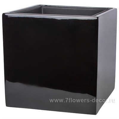 Кашпо полистоун Nobilis Marco "Pmlac-black Cube", 40х40хH40 см с тех.горшком