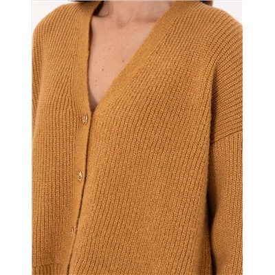 Camel Comfort Fit Triko Cardigan