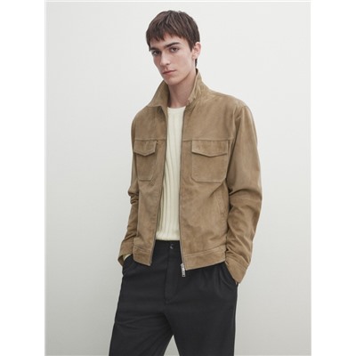 Chaqueta trucker piel ante