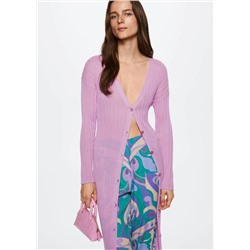 Cárdigan largo canalé -  Mujer | MANGO OUTLET España