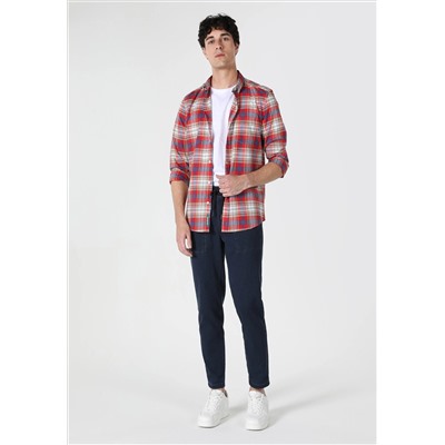 Slim Fit Рубашка уравнение шеи мужская многоцветная рубашка с длинным рукавом