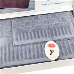 Набор полотенец Карвен Lux Cotton PIANO махра 30*50/50*90/70*140  HS 1709 v4 mavi/индиго (Акция)