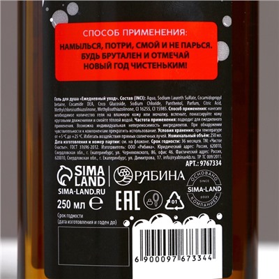 Подарочный набор новогодний ЧИСТОЕ СЧАСТЬЕ «С праздником, чистюля»: гель для душа 250 мл и гель для бритья 110 мл