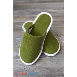 Махровые тапочки с закрытым мысом хаки ТМ-01 (125)