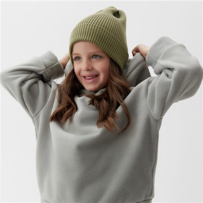 Костюм флисовый (худи и брюки) детский MINAKU: Fleece Soft, цвет графит, рост 116 см