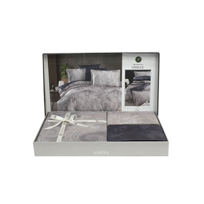 Постельное белье Karven (300 tc) премиум сатин евро N359 GISELLE Cobalt