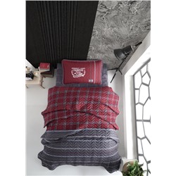 Комплект KARVEN (покрывало детское с принтом стеганное) хлопок 1.5сп 2 пр (180*240 / 50*70) CAMPUS v1 Bordo (Акция)