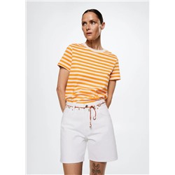 Camiseta algodón rayas -  Mujer | MANGO OUTLET España