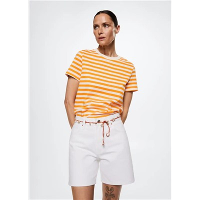 Camiseta algodón rayas -  Mujer | MANGO OUTLET España