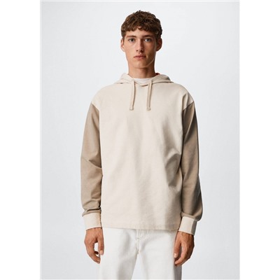 Sudadera algodón contraste -  Hombre | MANGO OUTLET España
