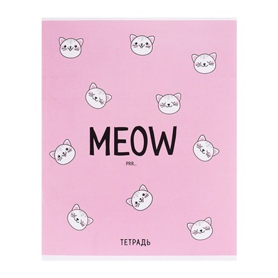 Тетрадь 48 листов в клетку, Calligrata Meow, обложка мелованный картон, МИКС