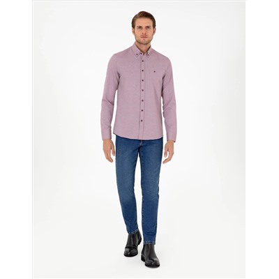 Bordeaux Slim Fit рубашка с длинным рукавом