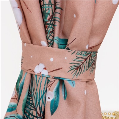 Комплект штор для кухни с подхватами «Этель» Fir branches, 145×180 см - 2 шт., габардин