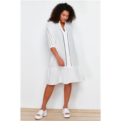 Белая v -neck nip tip the butte detailsed beach press tbbss24ah00100