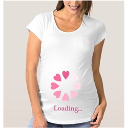 Футболка для беременных "Loading" сердечки