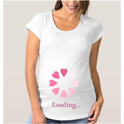 Футболка для беременных "Loading" сердечки