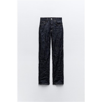 JEANS TRF EFECTO ARRUGADO TIRO MEDIO