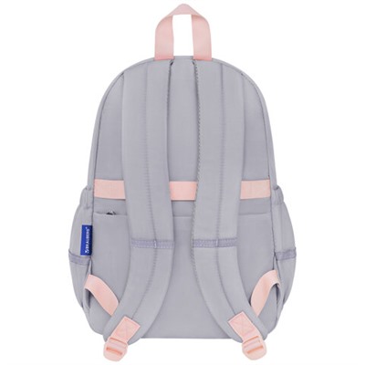 Рюкзак BRAUBERG PASTEL с термонашивками в комплекте, "Sweet paws", серый, 40х29х14 см, 272064