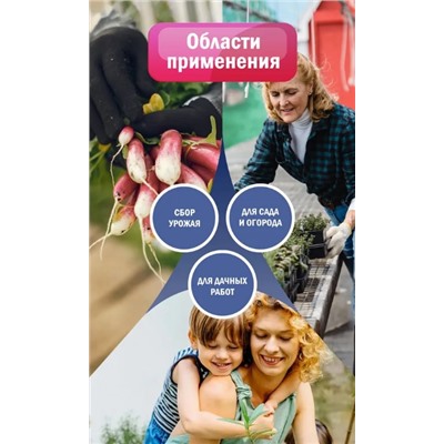 Перчатки садовые женские водоотталкивание М (в ассортименте)