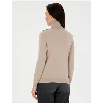 Beige Slim Fit Fitherman воротник основной свитер