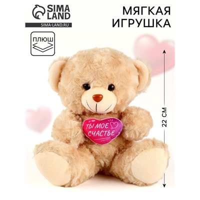 Мягкая игрушка «Ты - моё счастье», медведь, 22 см, МИКС