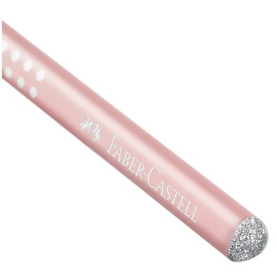 Карандаш ч/г Faber-Castell "Sparkle" B, трехгран., заточен., нежный розовый или жемчужный мятный