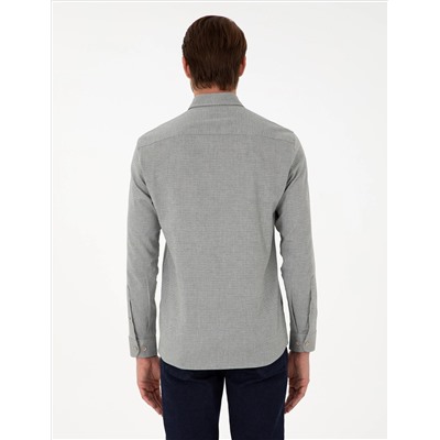 Open Khaki Slim Fit рубашка с длинным рукавом